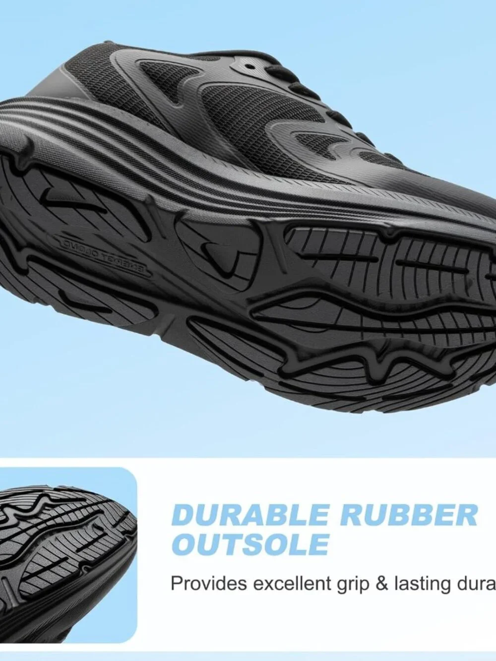 Women's All Black Fort Walking Shoes Tennis, Max Cushioning Running Sneakers